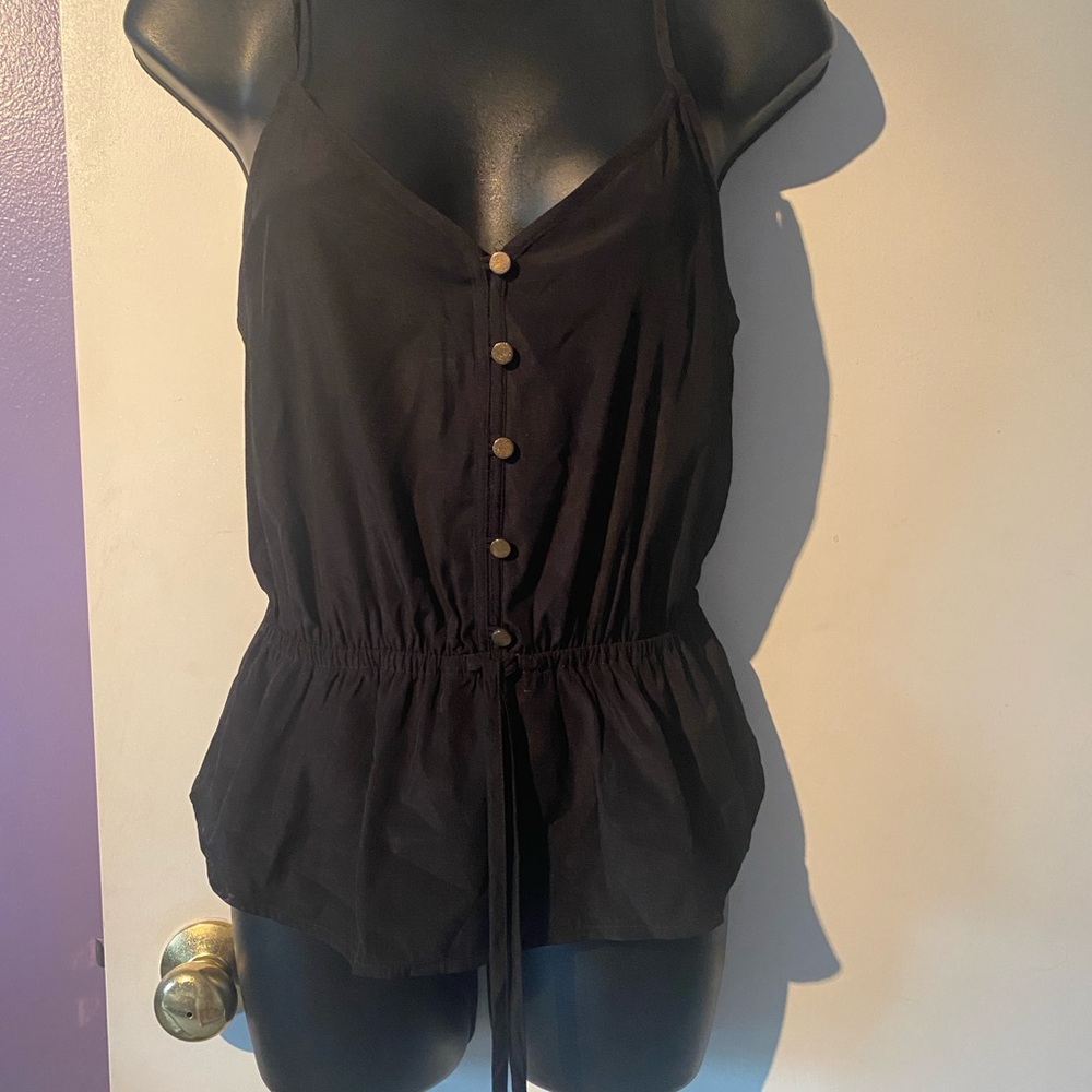 Express Black Sleeveless Buttoned Tank Top Size XS 1P